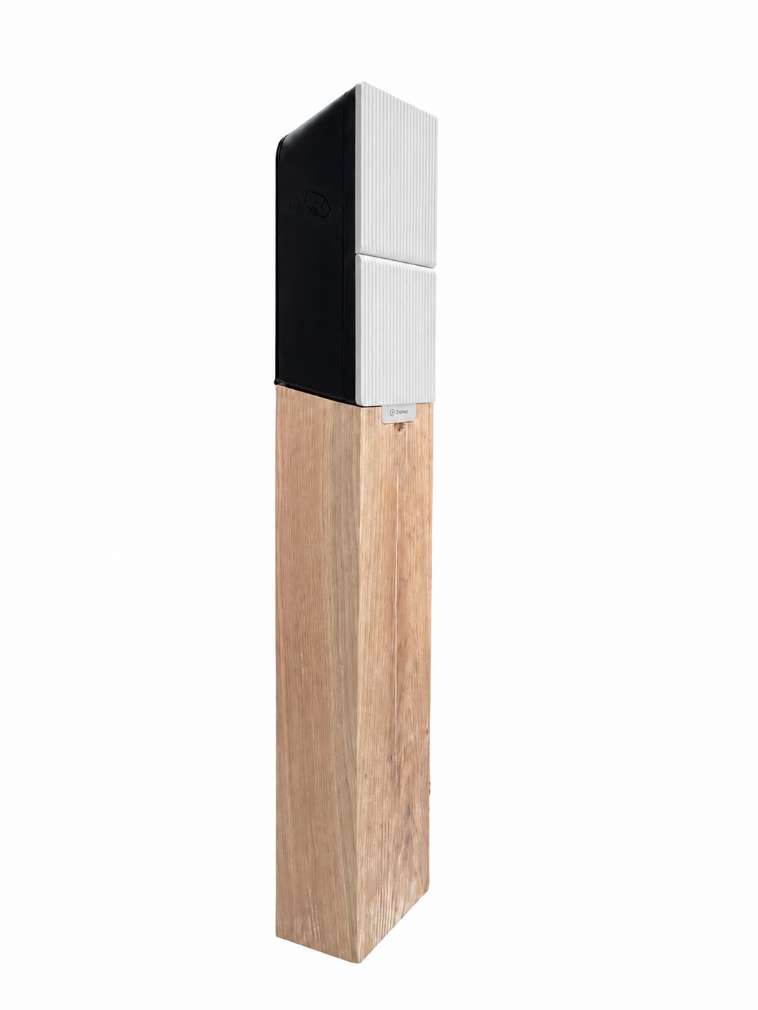 Houten laadpaal met winterwit front